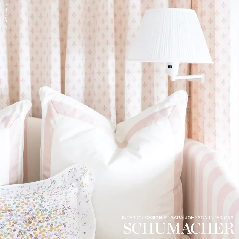 FLEUR DE LIS Fabric – BLUSH | Schumacher | Wallpaper Twins FLEUR DE LIS fabric BLUSH color by Schumacher