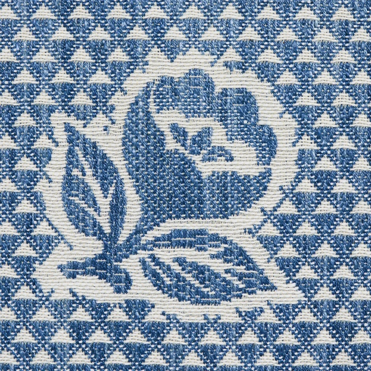 FLEURETTE Fabric – DENIM | Schumacher | Wallpaper Twins FLEURETTE fabric DENIM color by Schumacher