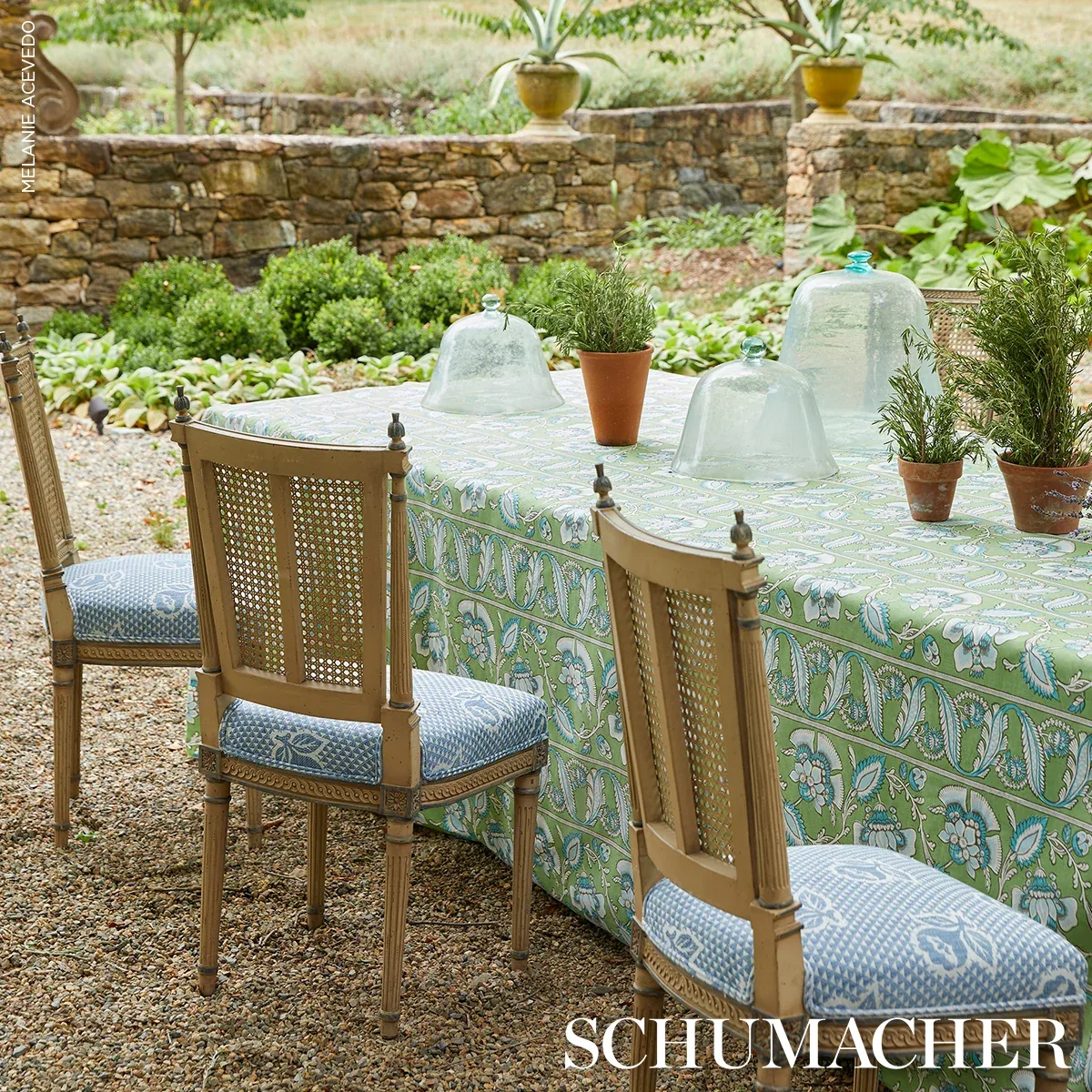 FLEURETTE Fabric – DENIM | Schumacher | Wallpaper Twins FLEURETTE fabric DENIM color by Schumacher