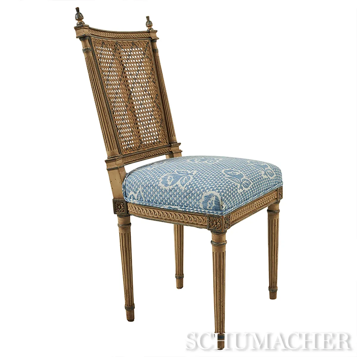 FLEURETTE Fabric – DENIM | Schumacher | Wallpaper Twins FLEURETTE fabric DENIM color by Schumacher