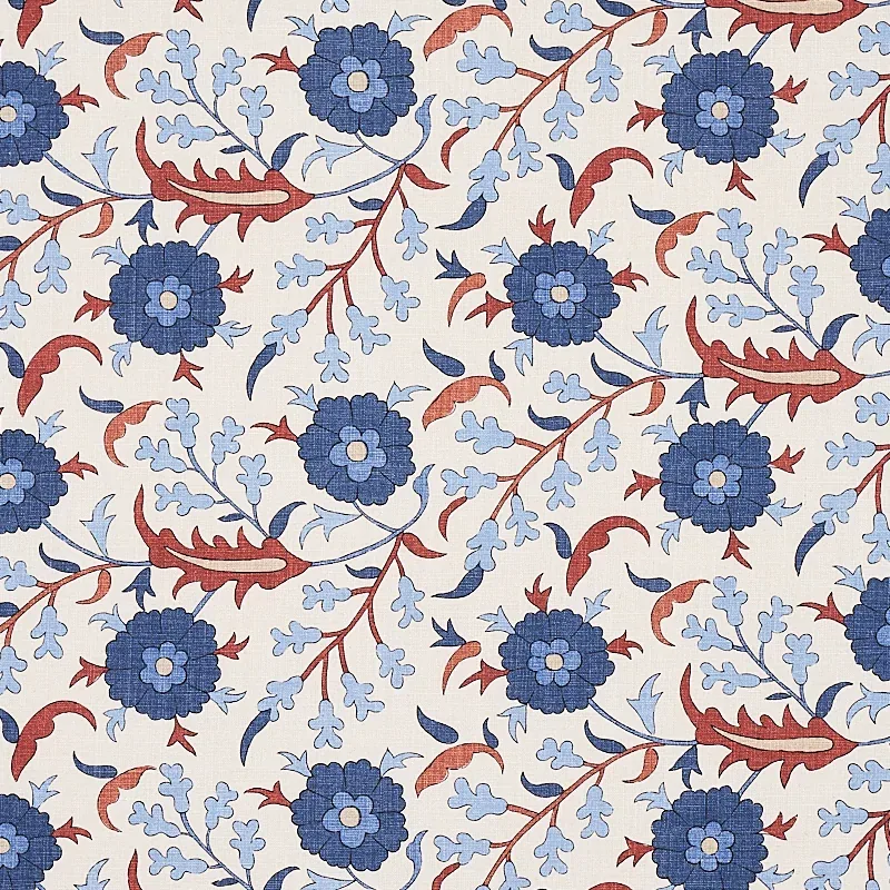 FLORALIA fabric PARCHMENT color by Schumacher