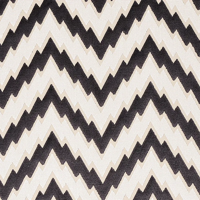 FLORENTINE CHEVRON VELVET Fabric – BLACK | Schumacher | Wall FLORENTINE CHEVRON VELVET fabric BLACK color by Schumacher