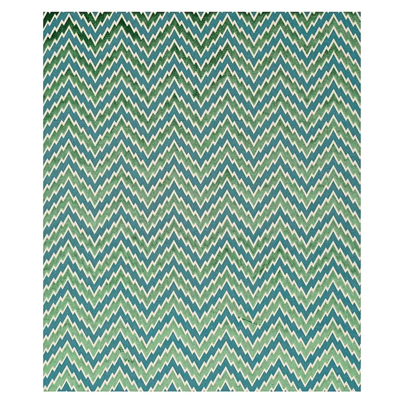 FLORENTINE CHEVRON VELVET Fabric – EMERALD | Schumacher | Wa FLORENTINE CHEVRON VELVET fabric EMERALD color by Schumacher