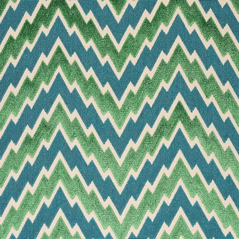 FLORENTINE CHEVRON VELVET Fabric – EMERALD | Schumacher | Wa FLORENTINE CHEVRON VELVET fabric EMERALD color by Schumacher