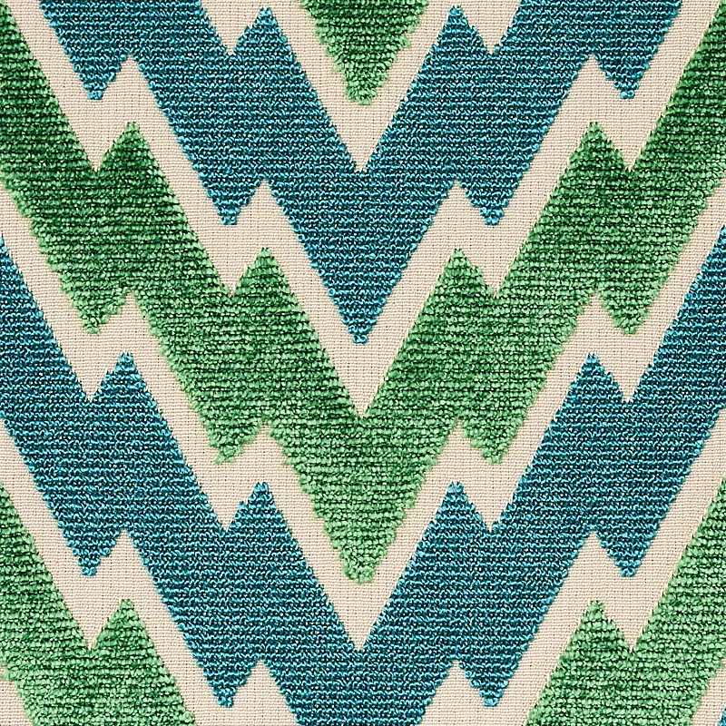 FLORENTINE CHEVRON VELVET Fabric – EMERALD | Schumacher | Wa FLORENTINE CHEVRON VELVET fabric EMERALD color by Schumacher
