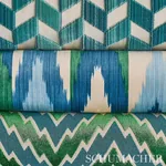 FLORENTINE CHEVRON VELVET Fabric – EMERALD | Schumacher | Wa FLORENTINE CHEVRON VELVET fabric EMERALD color by Schumacher