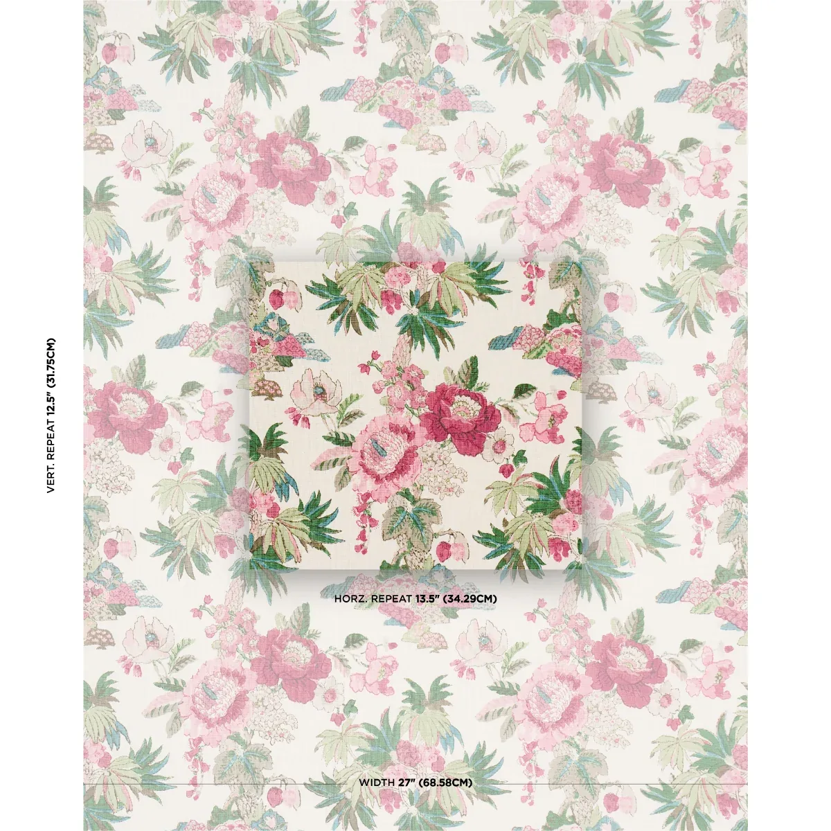 FLORIBUNDA Fabric – DOCUMENT | Schumacher | Wallpaper Twins FLORIBUNDA fabric DOCUMENT color by Schumacher