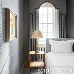 FOLLY Fabric – PEACOCK BLUE | Schumacher | Wallpaper Twins FOLLY fabric PEACOCK BLUE color by Schumacher