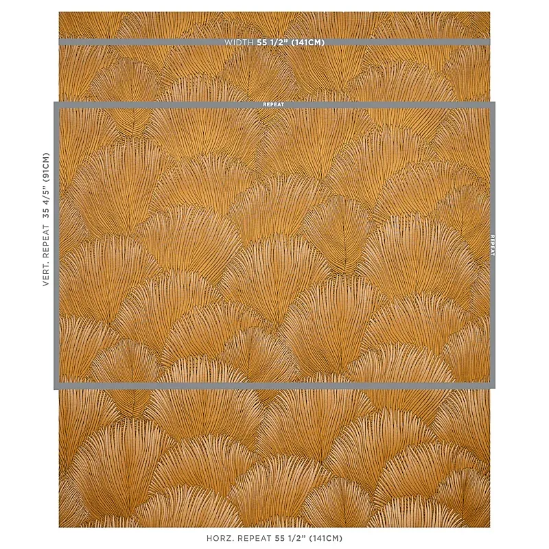 FONDALE Fabric – GOLD | Schumacher | Wallpaper Twins FONDALE fabric GOLD color by Schumacher