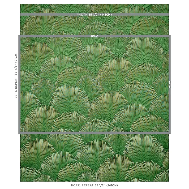 FONDALE fabric GREEN color by Schumacher