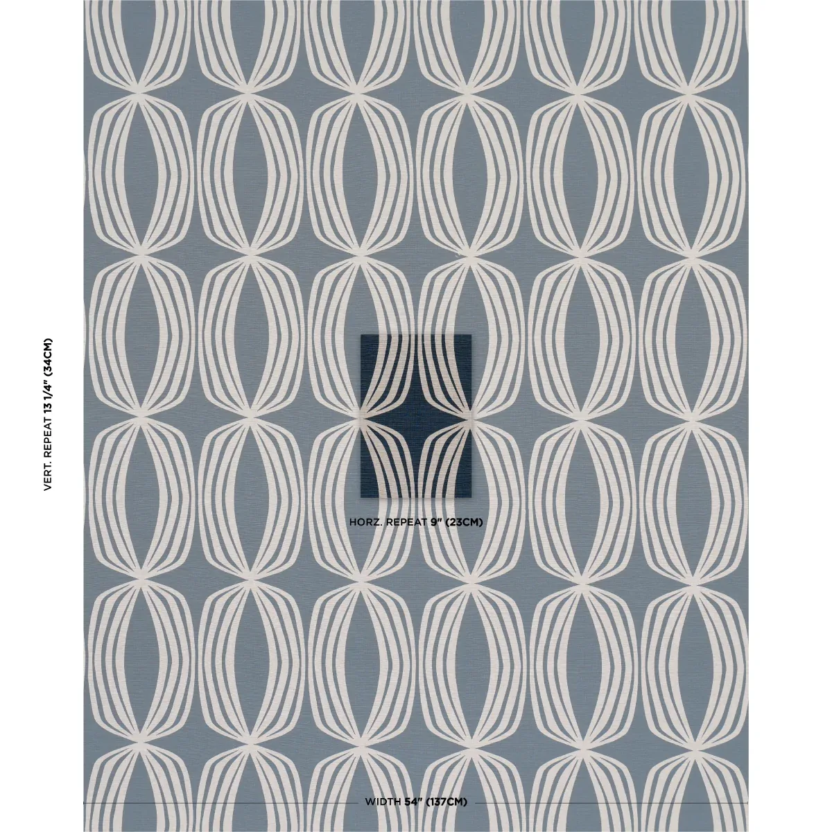 FONTANA HAND PRINT fabric INDIGO color by Schumacher