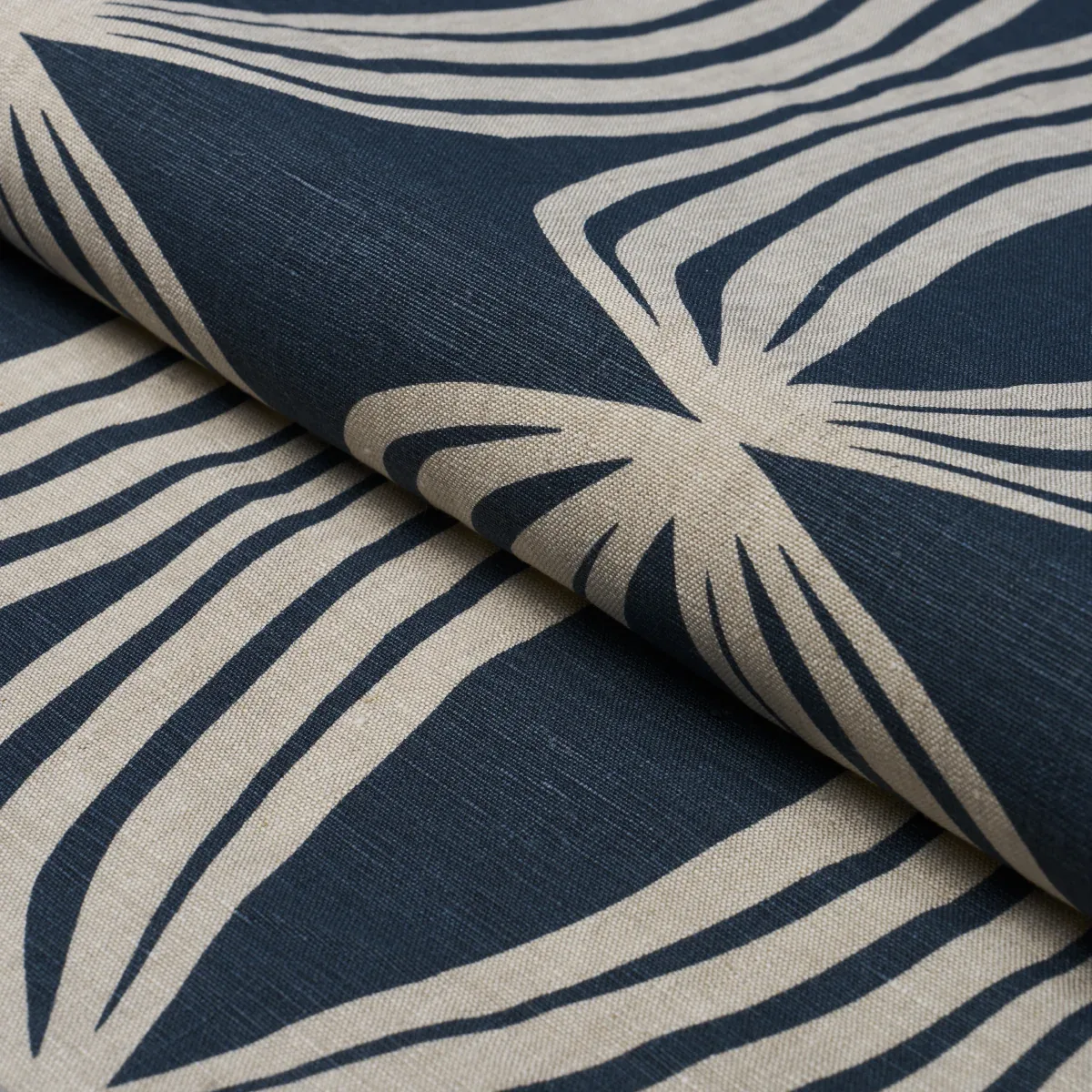 FONTANA HAND PRINT fabric INDIGO color by Schumacher
