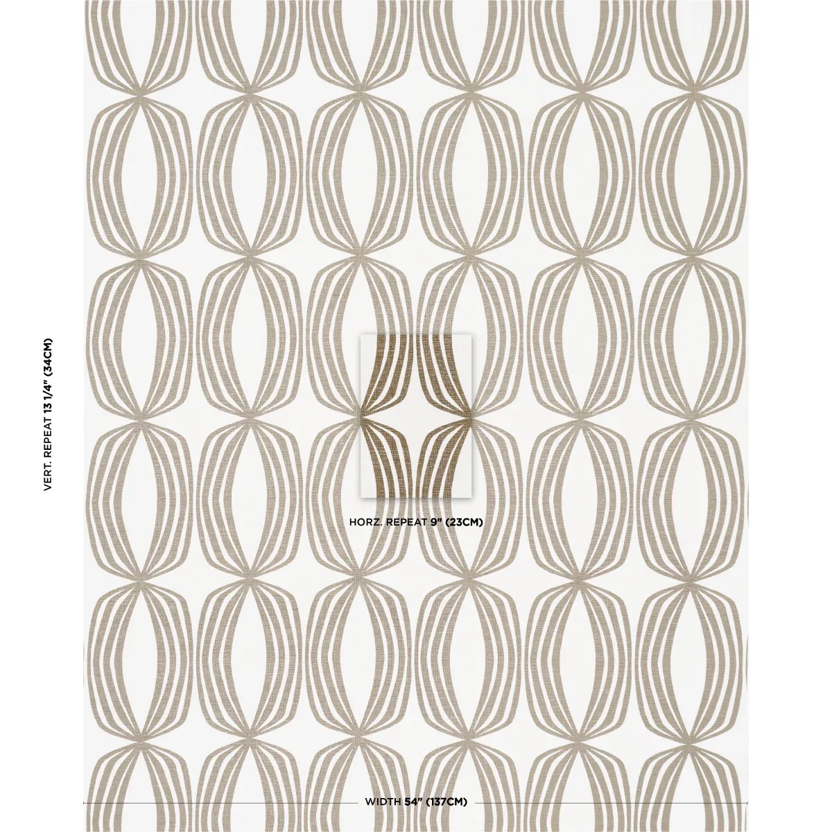 FONTANA HAND PRINT fabric PEAT color by Schumacher