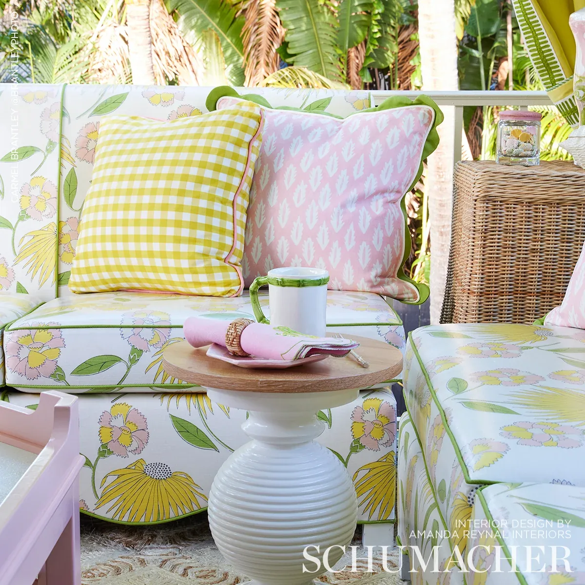 Forest fabric PINK color by Schumacher