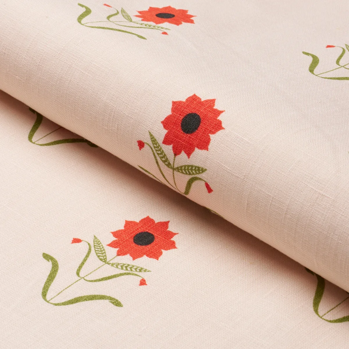 FORGET ME NOTS Fabric – RED ON PINK | Schumacher | Wallpaper FORGET ME NOTS fabric RED ON PINK color by Schumacher