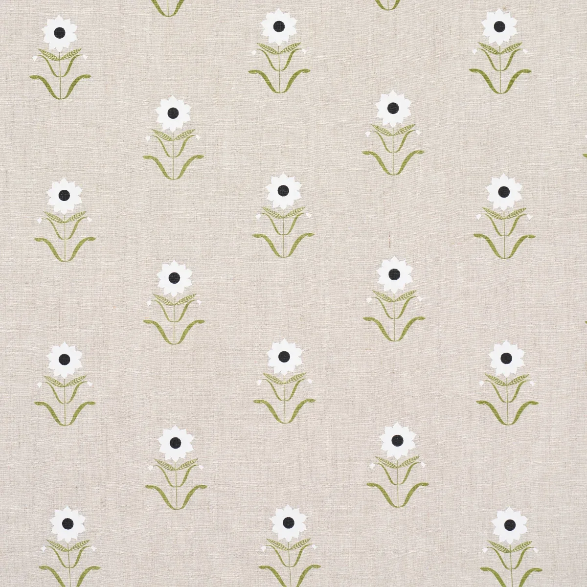 FORGET ME NOTS fabric WHITE ON LINEN color by Schumacher