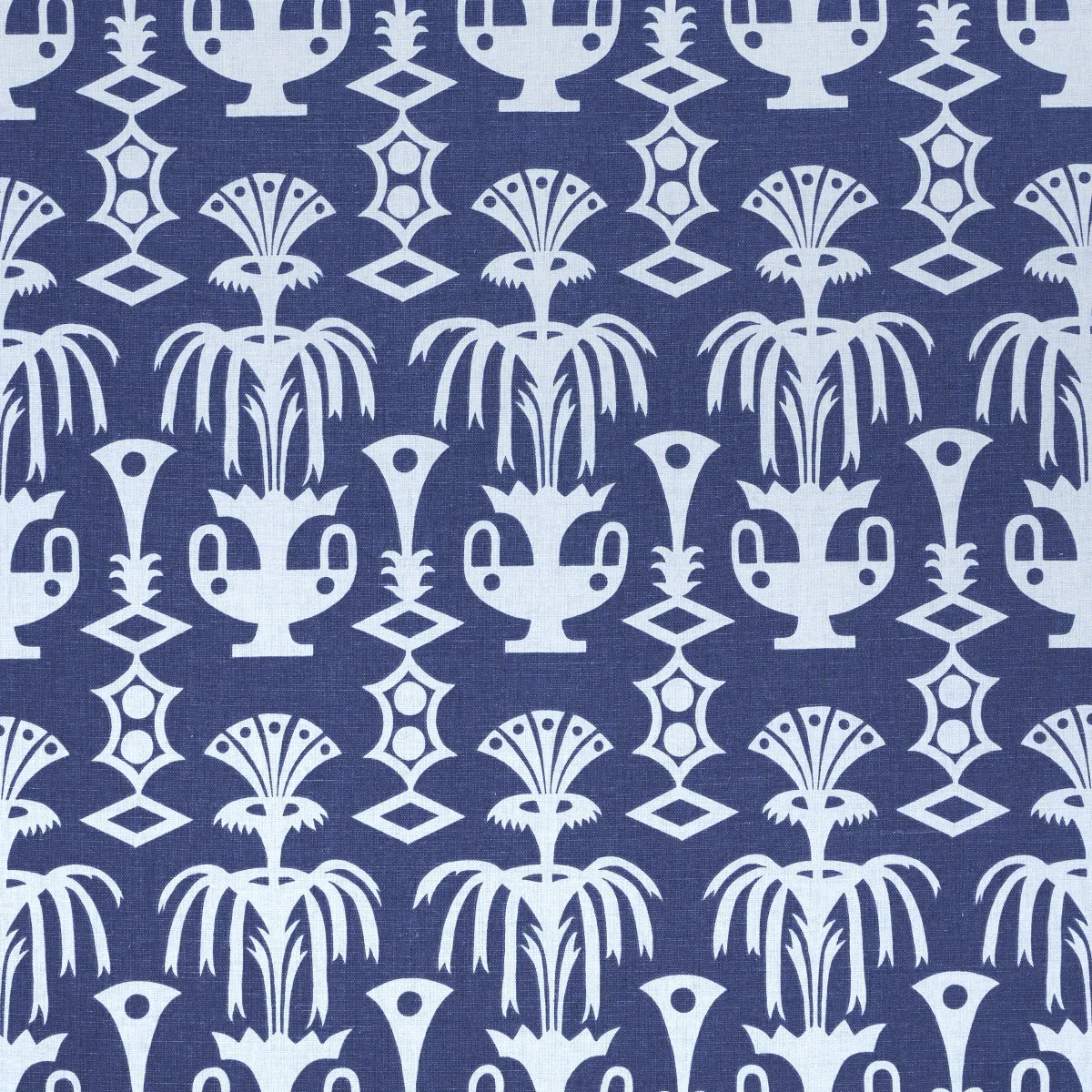 FOUNTAIN GRASS fabric BLUES color by Schumacher