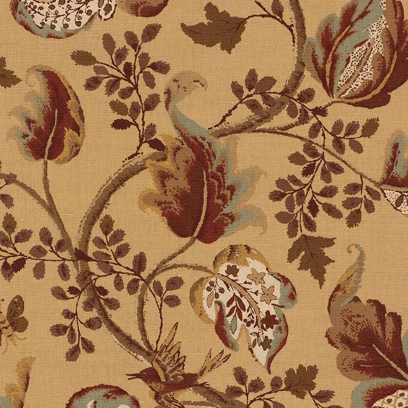 FOX HOLLOW fabric HONEY AND SMOKE color by Schumacher