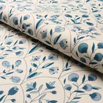 FRANCES FLORAL INDOOR/OUTDOOR fabric BLUES color by Schumacher
