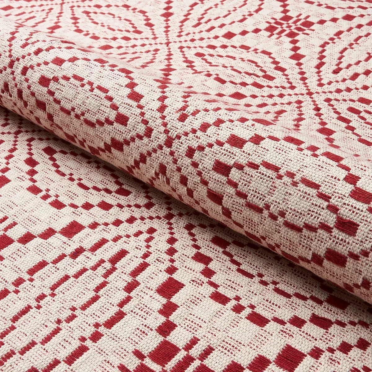 FRANCESTOWN COVERLET fabric CRIMSON color by Schumacher