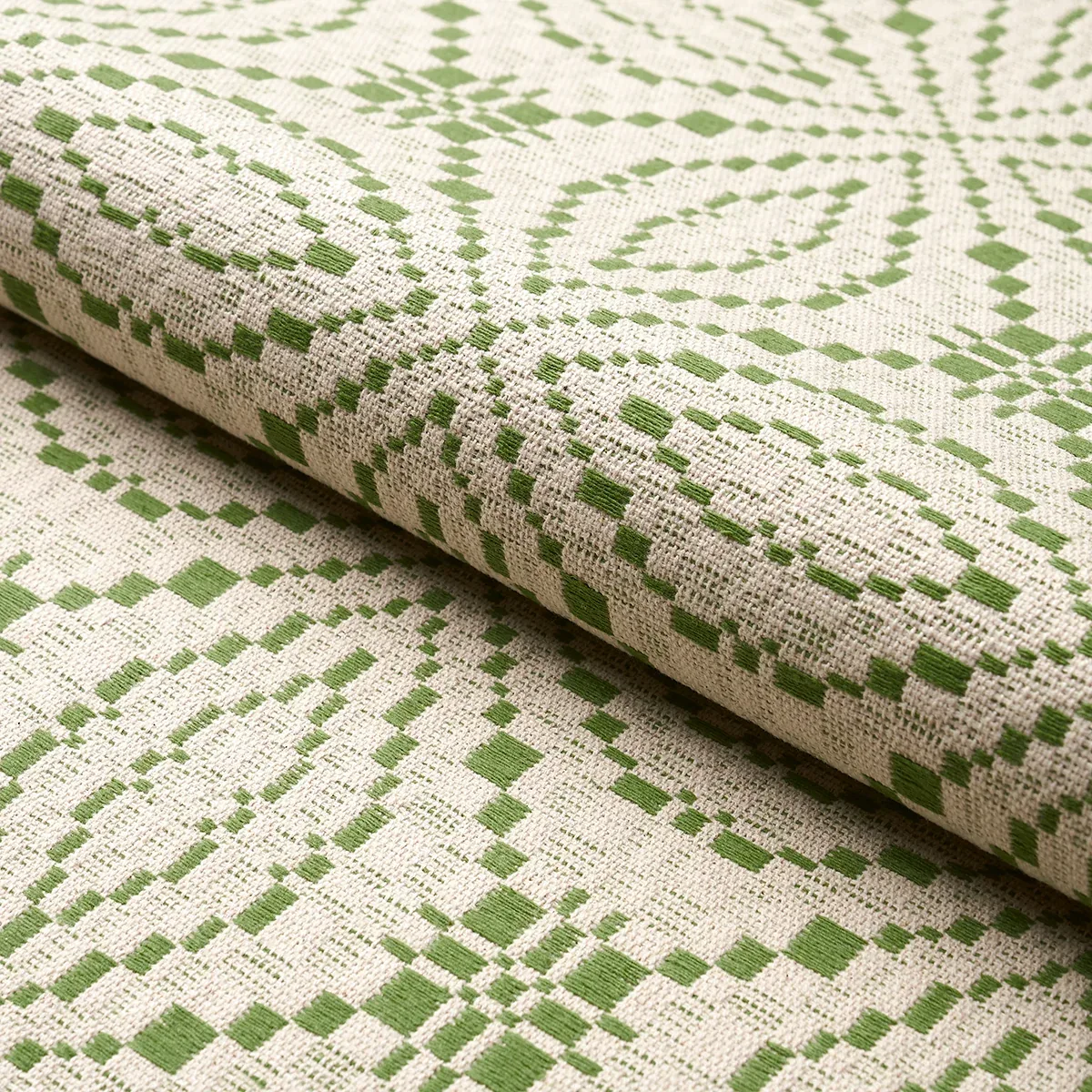 FRANCESTOWN COVERLET Fabric – LEAF | Schumacher | Wallpaper FRANCESTOWN COVERLET fabric LEAF color by Schumacher