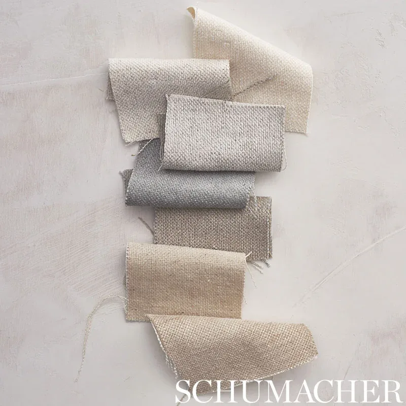 FRANCO LINEN-BLEND CHENILLE fabric SANDSTONE color by Schumacher