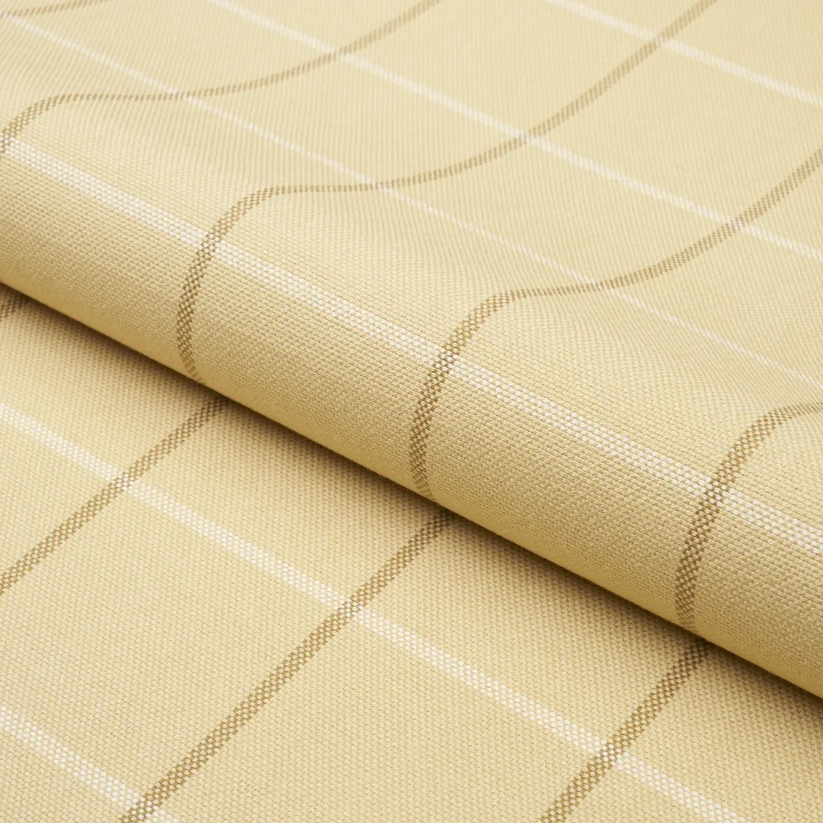 FRANNIE WINDOWPANE fabric CAMEL color by Schumacher