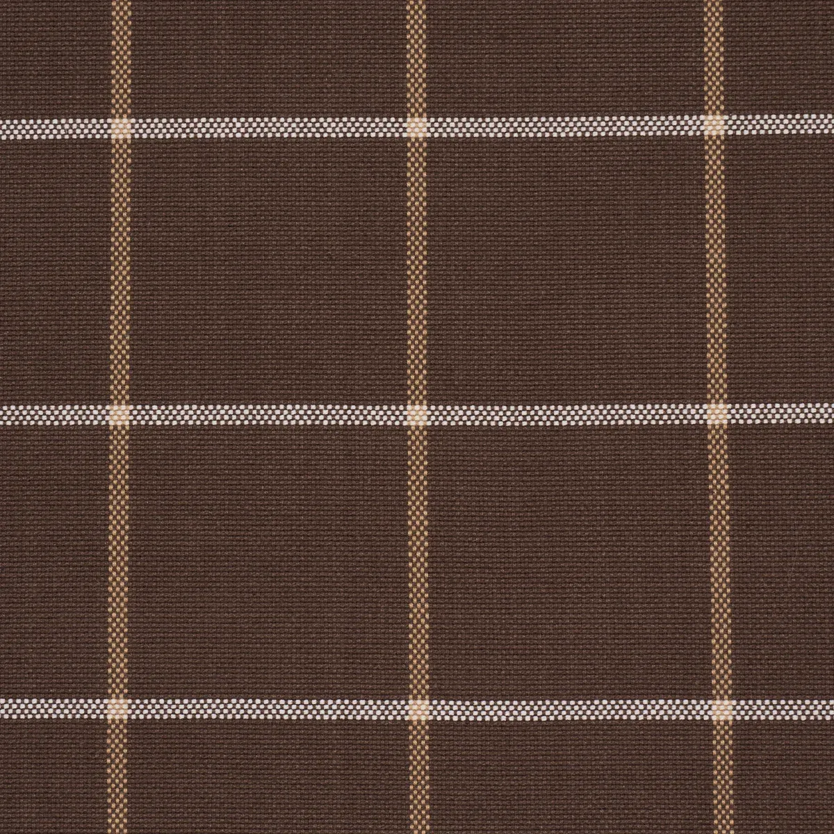 FRANNIE WINDOWPANE fabric CHOCOLATE color by Schumacher