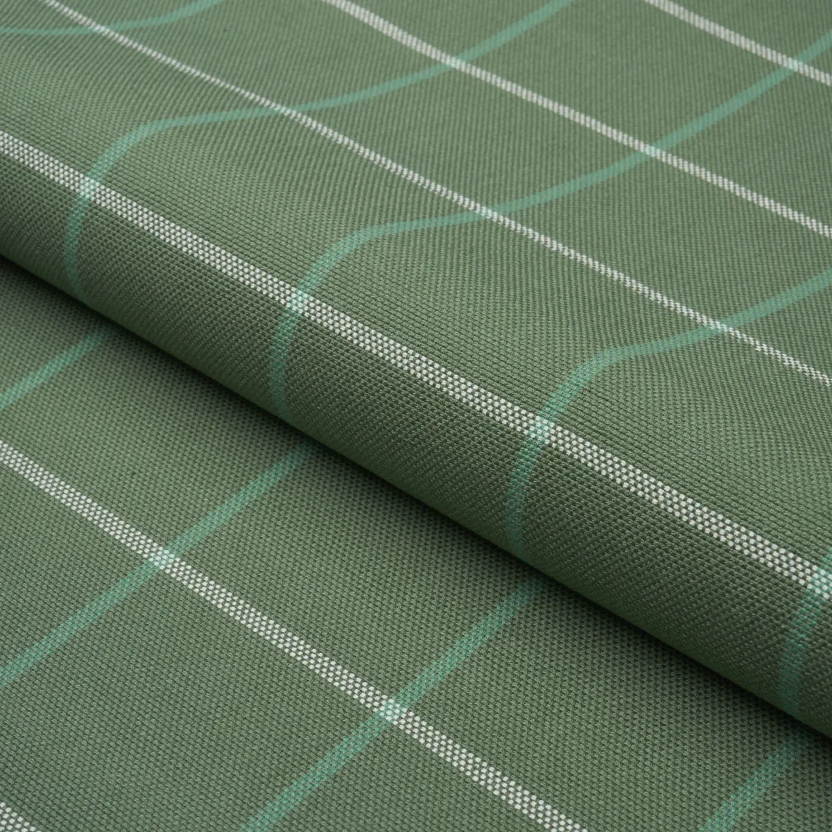 FRANNIE WINDOWPANE fabric GREEN color by Schumacher