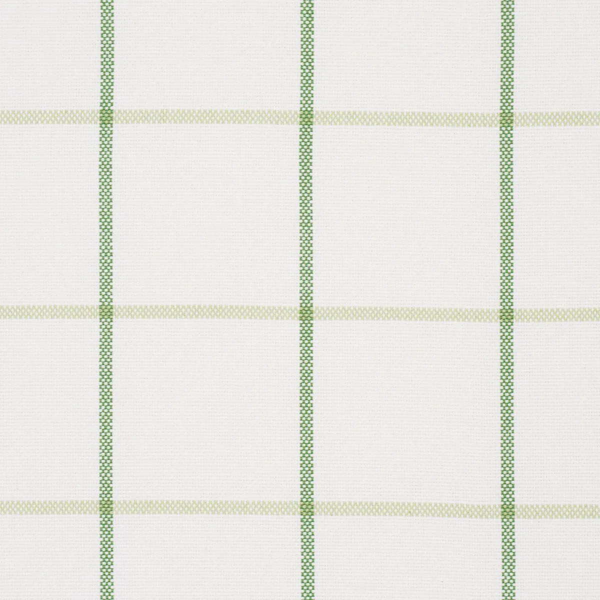 FRANNIE WINDOWPANE fabric LEAF GREEN color by Schumacher