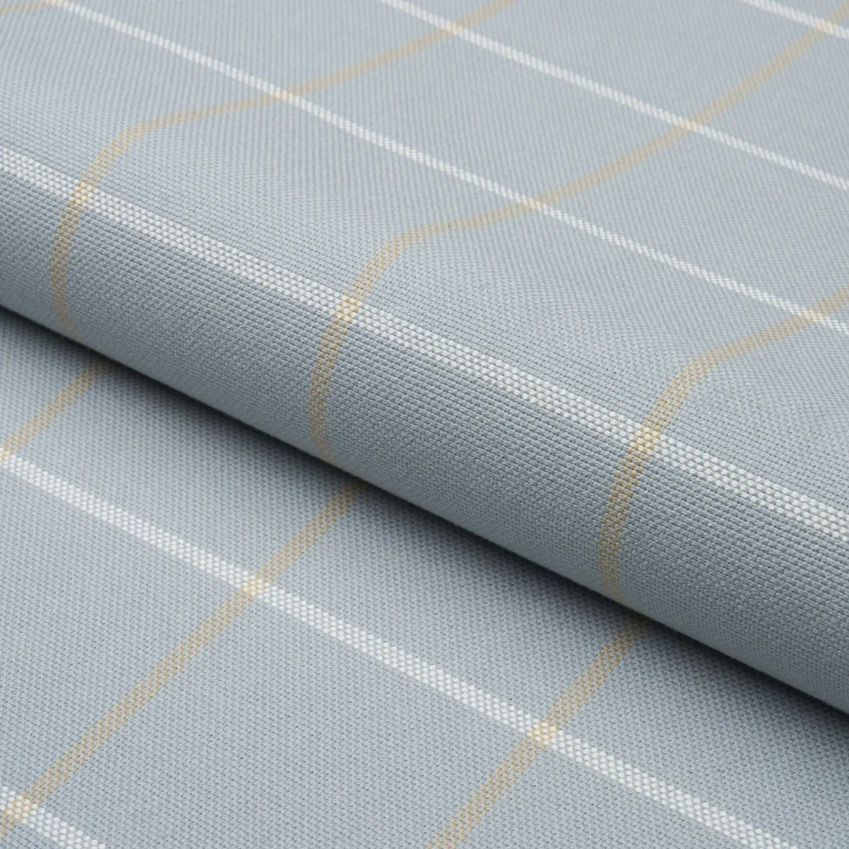 FRANNIE WINDOWPANE fabric LIGHT BLUE color by Schumacher