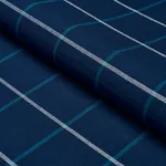 FRANNIE WINDOWPANE fabric NAVY color by Schumacher