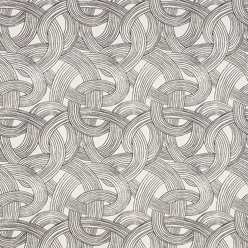 FREEFORM Fabric – BLACK | Schumacher | Wallpaper Twins FREEFORM fabric BLACK color by Schumacher