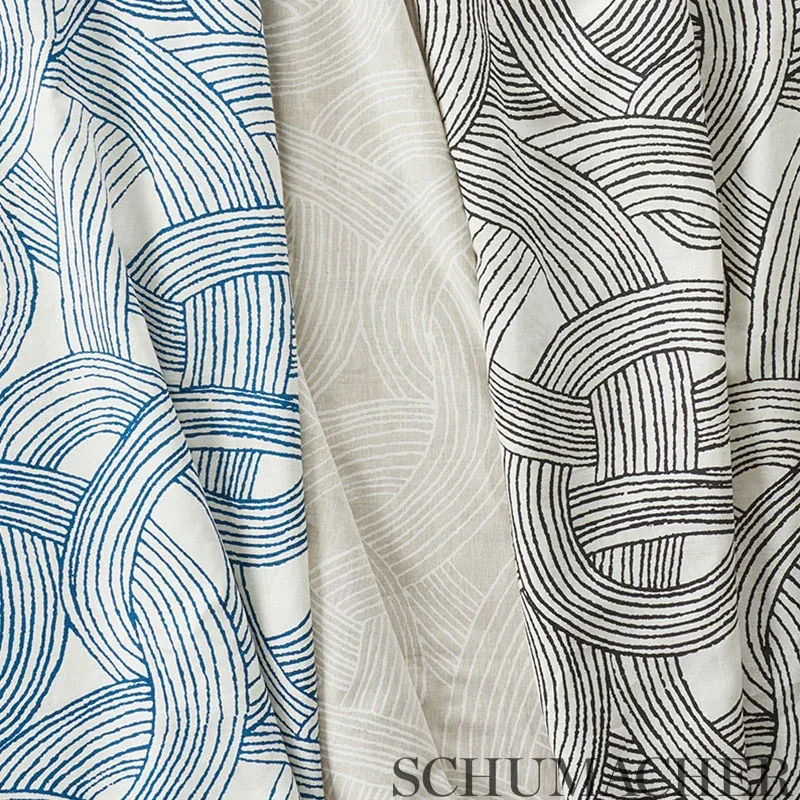 FREEFORM Fabric – BLACK | Schumacher | Wallpaper Twins FREEFORM fabric BLACK color by Schumacher