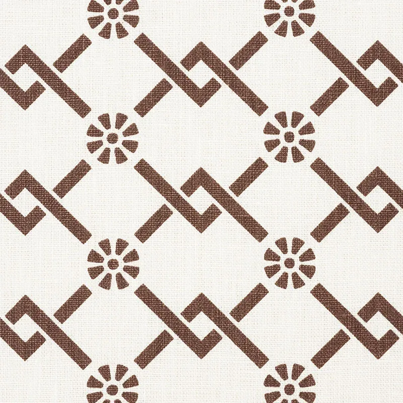 FRETWORK FLOWER Fabric – CHESTNUT | Schumacher | Wallpaper T FRETWORK FLOWER fabric CHESTNUT color by Schumacher