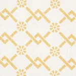 FRETWORK FLOWER Fabric – SAFFRON | Schumacher | Wallpaper Tw FRETWORK FLOWER fabric SAFFRON color by Schumacher