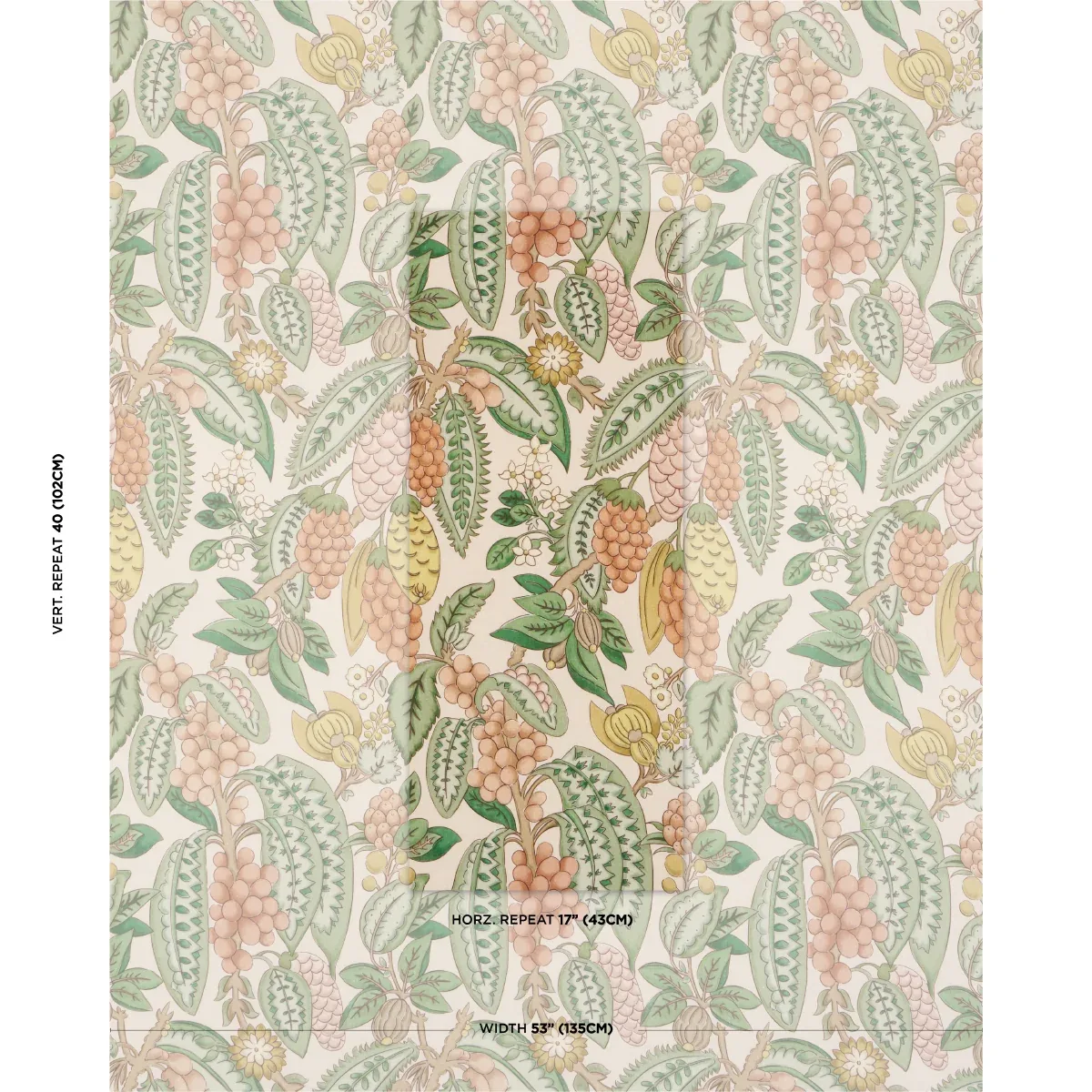 FRUITS DE SAISON Fabric – APRICOT | Schumacher | Wallpaper T FRUITS DE SAISON fabric APRICOT color by Schumacher