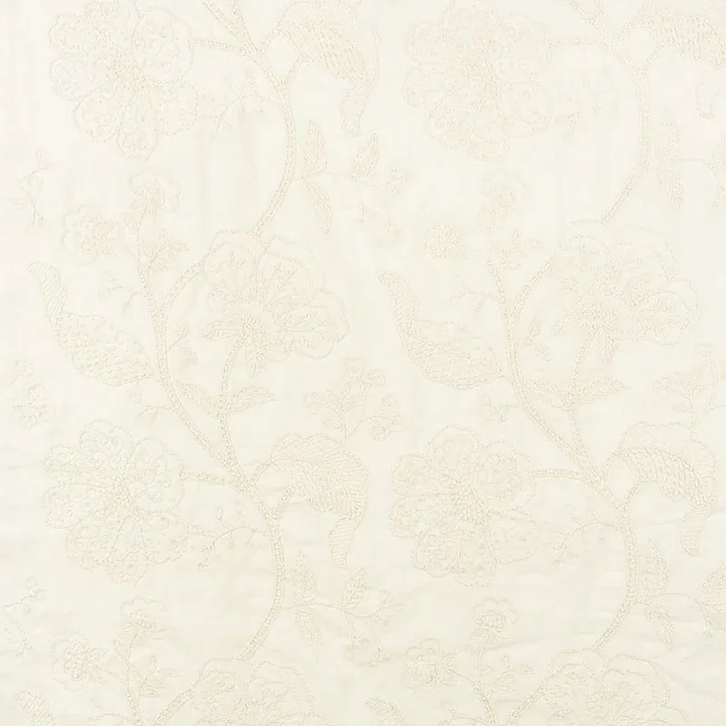 FULL BLOOM EMBROIDERY fabric CREAM color by Schumacher