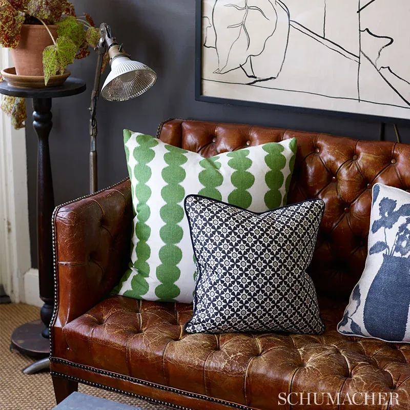 FULL CIRCLE fabric NAVY color by Schumacher