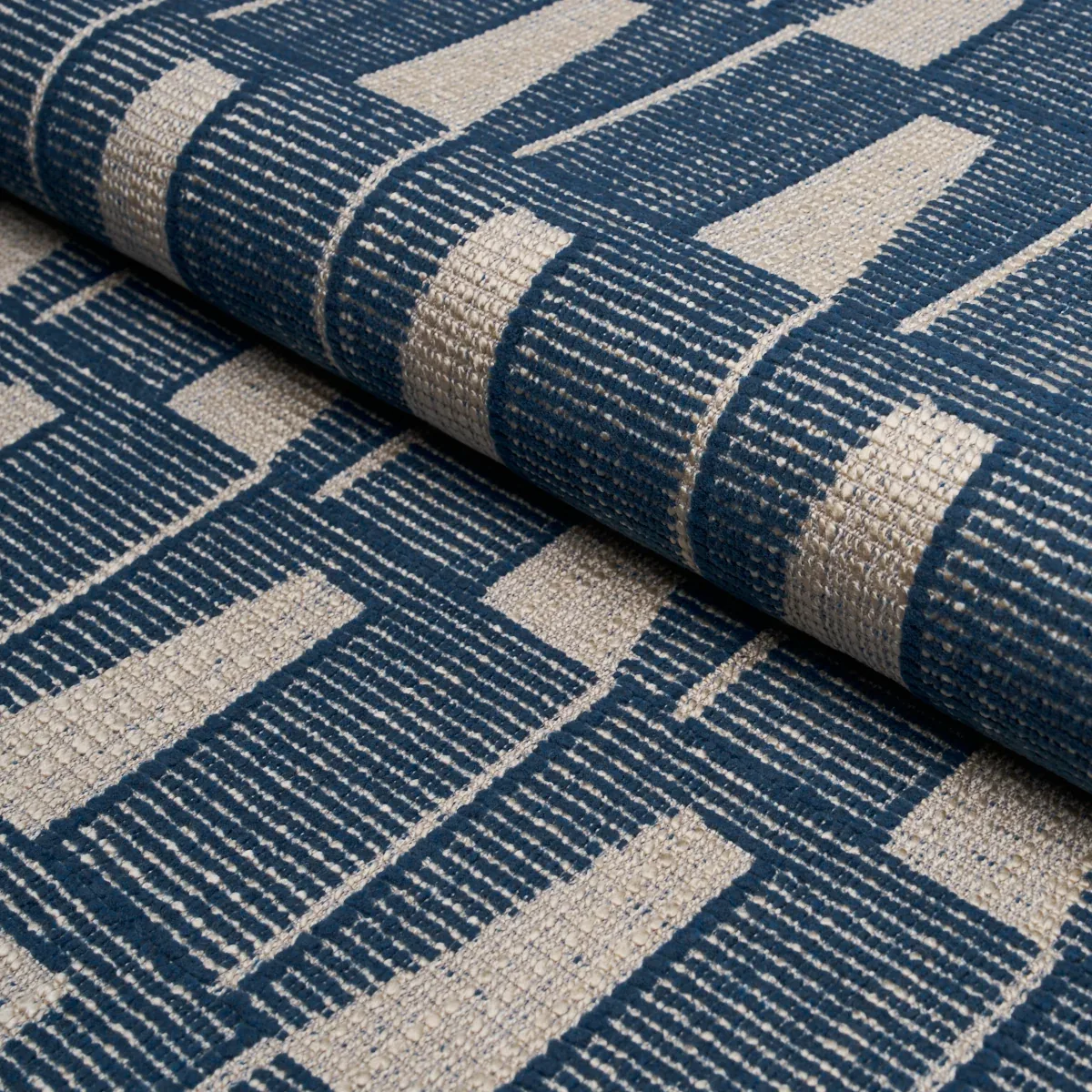 GAETAN PERFORMANCE fabric INDIGO color by Schumacher