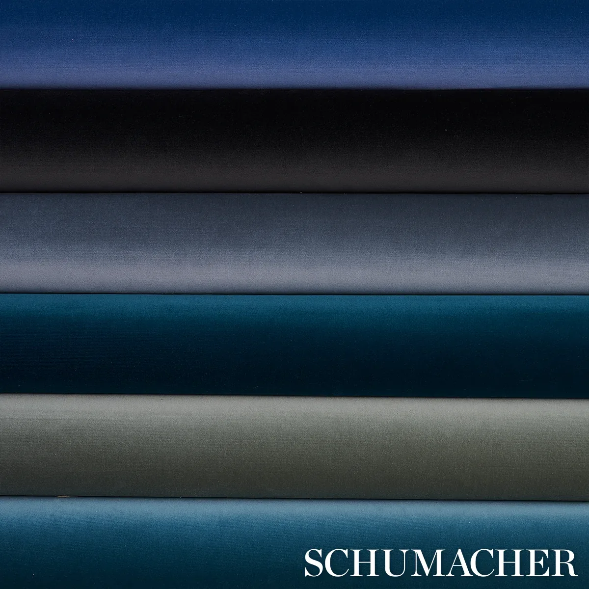 GAINSBOROUGH VELVET fabric CHARCOAL color by Schumacher