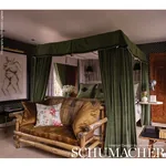 GAINSBOROUGH VELVET Fabric – HUNTER | Schumacher | Wallpaper GAINSBOROUGH VELVET fabric HUNTER color by Schumacher