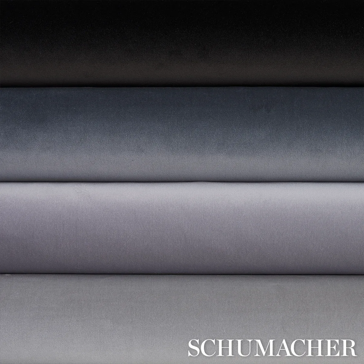 GAINSBOROUGH VELVET fabric ZINC color by Schumacher