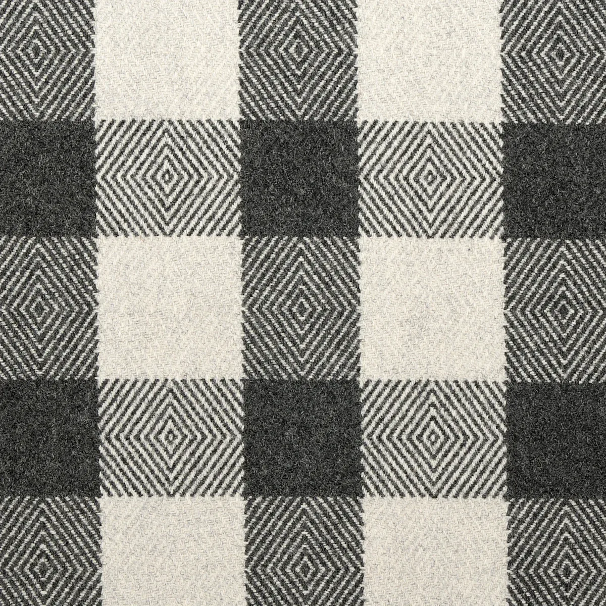 GALT WOOL CHECK fabric CHARCOAL color by Schumacher