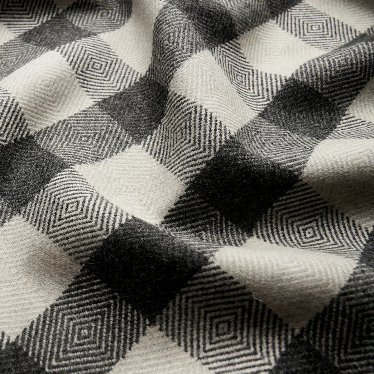GALT WOOL CHECK fabric CHARCOAL color by Schumacher