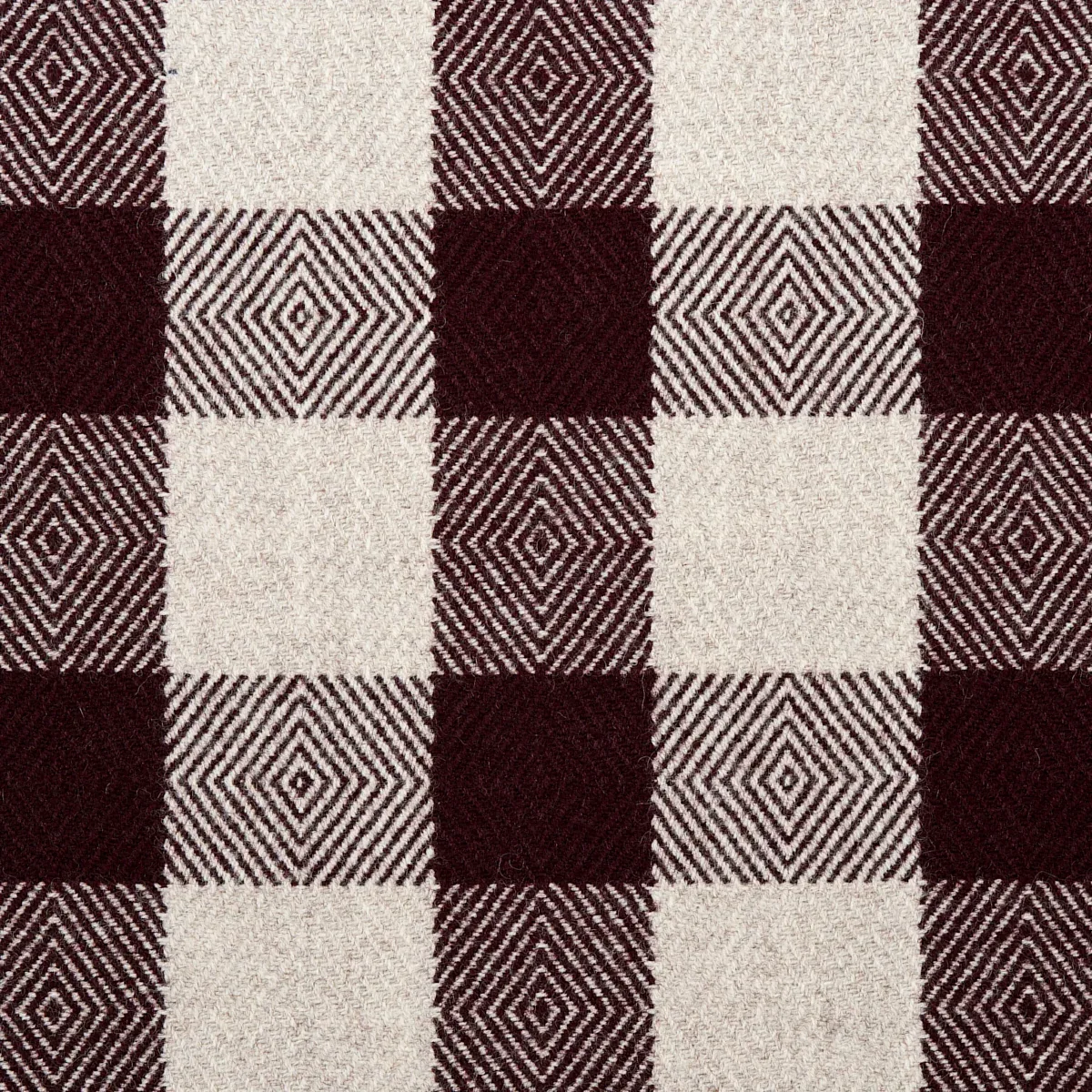 GALT WOOL CHECK Fabric – PLUM | Schumacher | Wallpaper Twins GALT WOOL CHECK fabric PLUM color by Schumacher