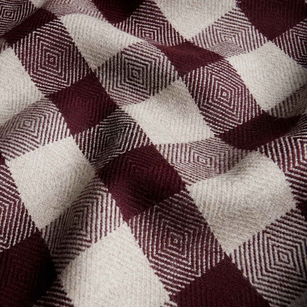 GALT WOOL CHECK Fabric – PLUM | Schumacher | Wallpaper Twins GALT WOOL CHECK fabric PLUM color by Schumacher