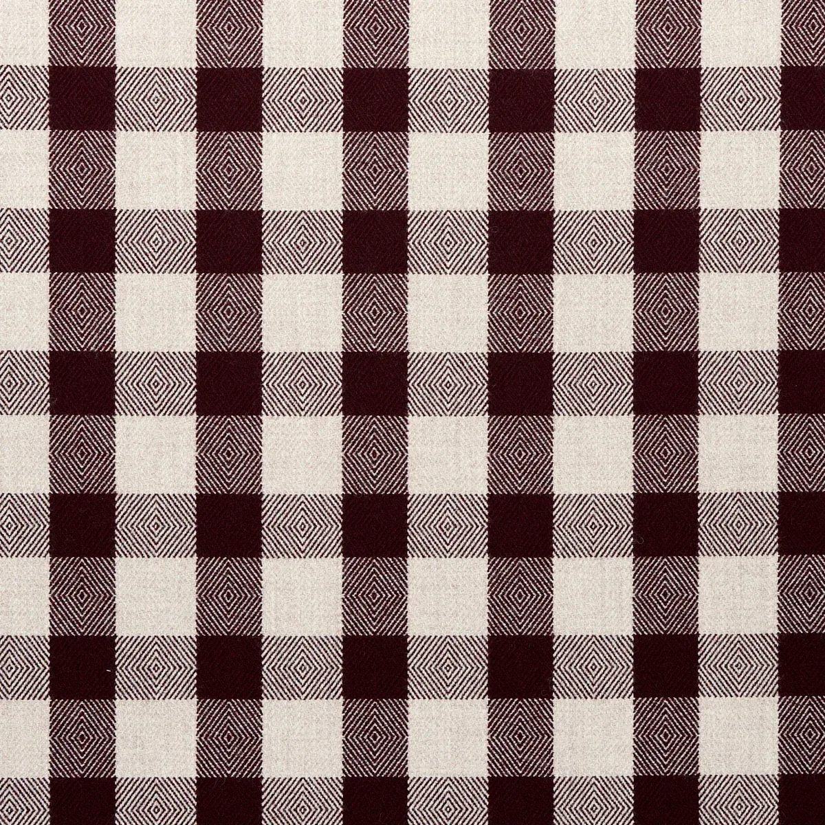 GALT WOOL CHECK fabric PLUM color by Schumacher