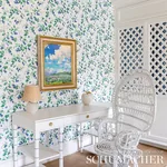 GARDEN GATE CHINTZ Fabric – COBALT | Schumacher | Wallpaper GARDEN GATE CHINTZ fabric COBALT color by Schumacher