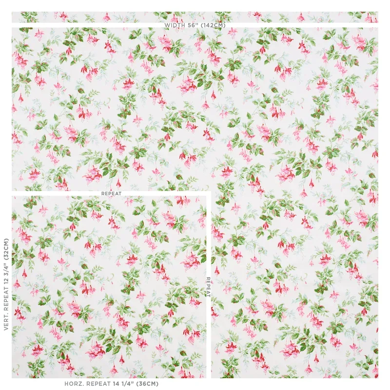 GARDEN GATE CHINTZ Fabric – MAGENTA | Schumacher | Wallpaper GARDEN GATE CHINTZ fabric MAGENTA color by Schumacher